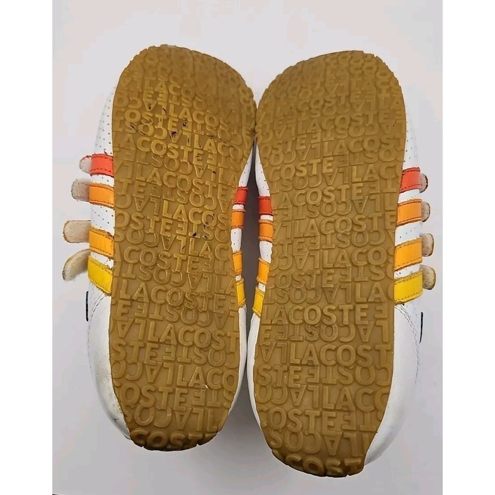 Vtg LACOSTE "Mystere" Sz 6 Leather Rainbow‎ Stripe Sneakers Women Preppy #144 - Picture 6 of 8